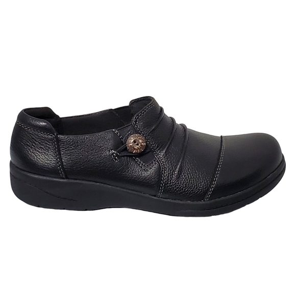 New Clarks collection cheyn inca ultimate comfort slip on loafers black leather - Picture 8 of 16